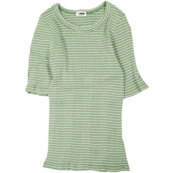 エイチビューティーアンドユース COTTON MULTI BORDER SHORT SLEEVE TOP コットントップス