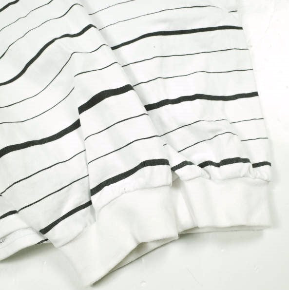ストライプフォークリエイティブ SUPER BIG MIX SIDE STRIPES LS TEE コットン長袖トップス