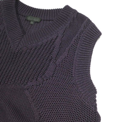 オマールアフリディ PANELLED VEST コットンニットベスト