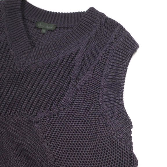 オマールアフリディ PANELLED VEST コットンニットベスト