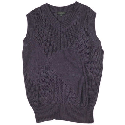 オマールアフリディ PANELLED VEST コットンニットベスト