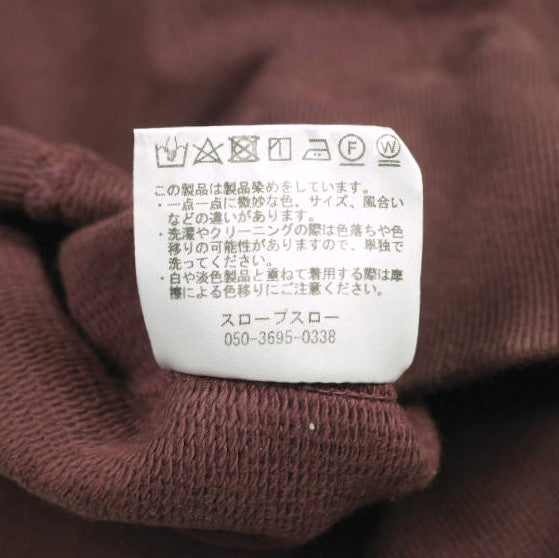 スロープスロウ Tuck Jersey Overdyed コットントップス