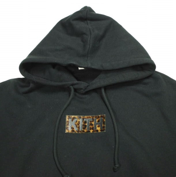 キスニューヨークシティ Classic Logo Leopard Applique コットンパーカー