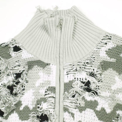 ダンケシェーン CAMO KNIT DRIVERS コットンニットジャケット