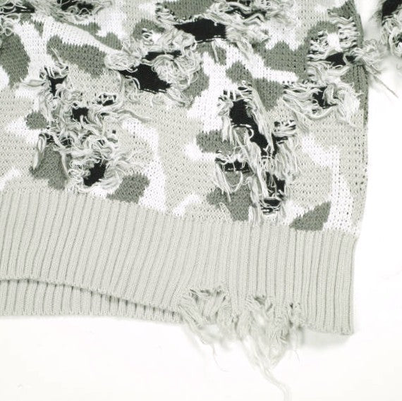 ダンケシェーン CAMO KNIT CREWNECK コットンアクリルニット
