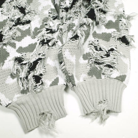ダンケシェーン CAMO KNIT CREWNECK コットンアクリルニット