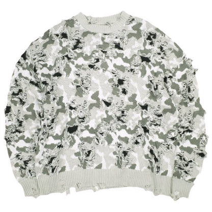 ダンケシェーン CAMO KNIT CREWNECK コットンアクリルニット
