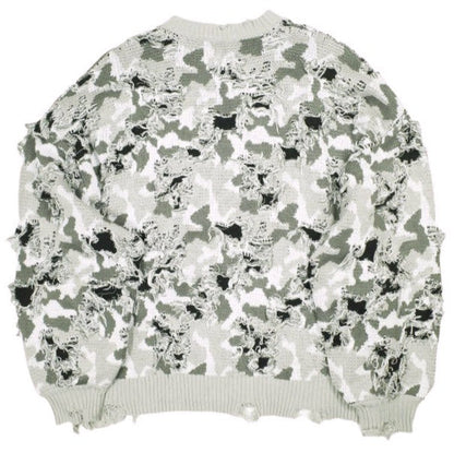 ダンケシェーン CAMO KNIT CREWNECK コットンアクリルニット