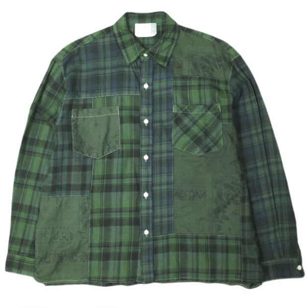 キスニューヨークシティ Patchwork Berkeley Buttondown Shirt コットンシャツ