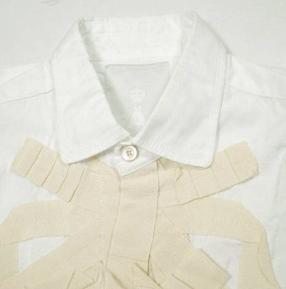 エィス Ribbon tape shirt コットンシャツ