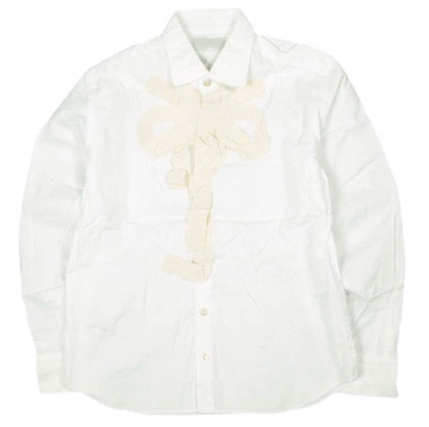 エィス Ribbon tape shirt コットンシャツ