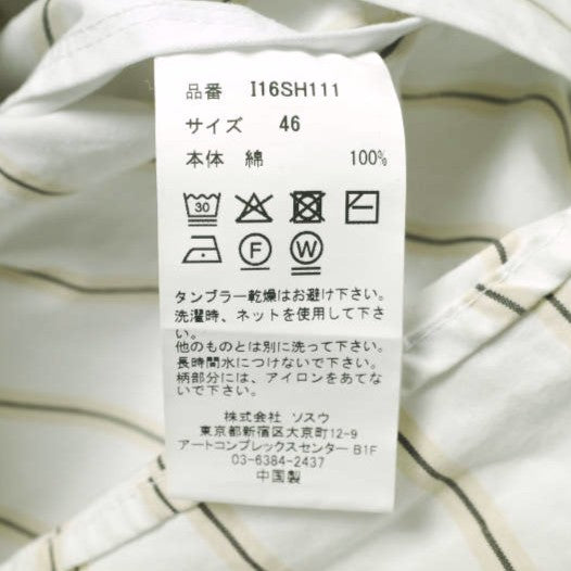 メゾンミハラヤスヒロ コットンハイデンシティストライプロングスリーブシャツ