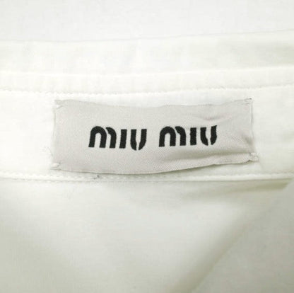 ミュウミュウ ロゴパッチ コットンシャツ