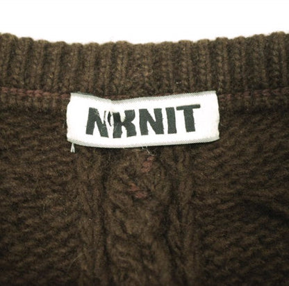 ンニット holed cable knit ウールスカート