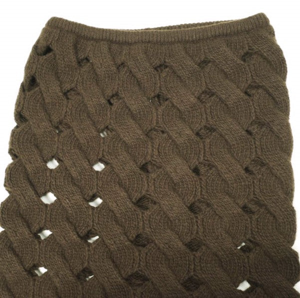 ンニット holed cable knit ウールスカート