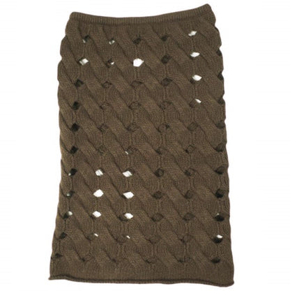 ンニット holed cable knit ウールスカート