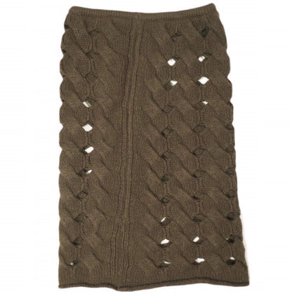 ンニット holed cable knit ウールスカート