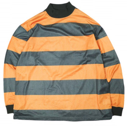 紫電 L S Mock Neck Tee Stripe Mesh ロングスリーブTシャツ