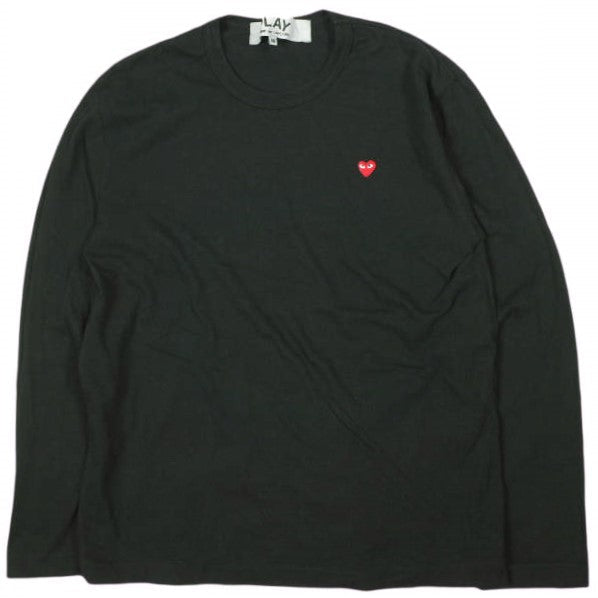 プレイコムデギャルソン L S TEE RED HEART コットン長袖Tシャツ