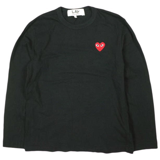プレイコムデギャルソン L S TEE RED HEART コットンロングスリーブTシャツ