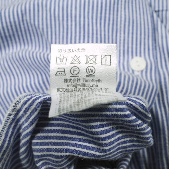 WILLFULLYストライプバルーンスリーブシャツトップス