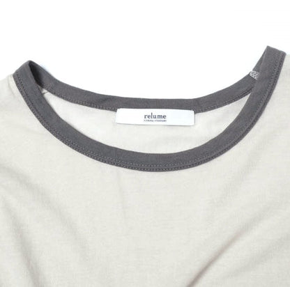 ジャーナルスタンダードレリューム 25SS シアークルーネックリンガーロングTシャツ