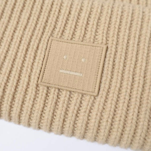 アクネステュディオズ LARGE FACE LOGO BEANIE ウールニット帽