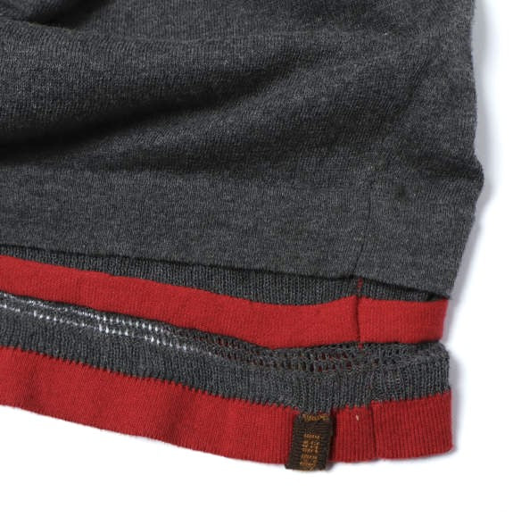 イサボールダー Gauzine Stripe コットンニットトップス