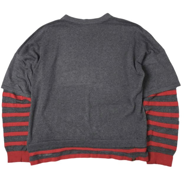 イサボールダー Gauzine Stripe コットンニットトップス