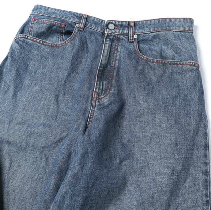 イーアールエル BAGGY INDIANA DISTRESSED JEANS コットンデニムパンツ