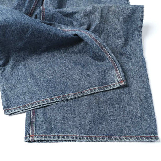 イーアールエル BAGGY INDIANA DISTRESSED JEANS コットンデニムパンツ