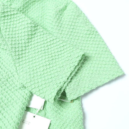 マメクロゴウチ Shirring Jersey Jacquard ハイネックトップス
