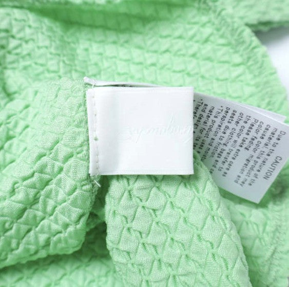 マメクロゴウチ Shirring Jersey Jacquard ハイネックトップス