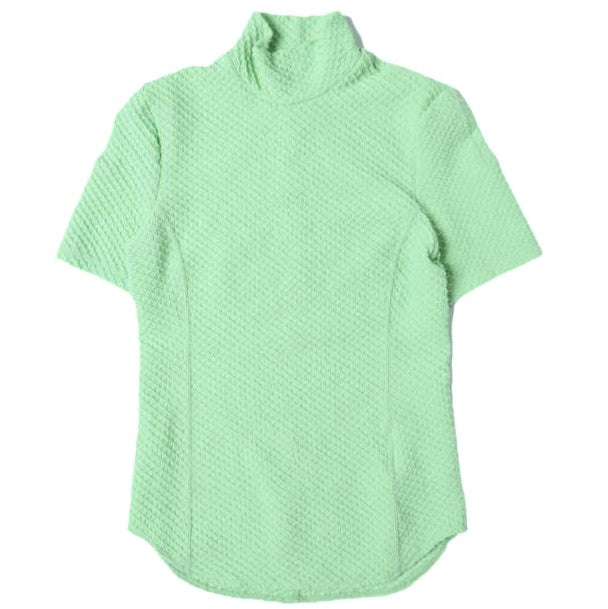 マメクロゴウチ Shirring Jersey Jacquard ハイネックトップス