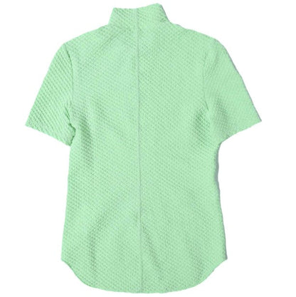 マメクロゴウチ Shirring Jersey Jacquard ハイネックトップス