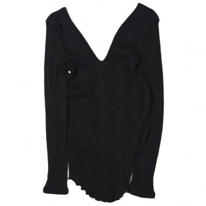 ハクジ Random Rib LS PO コットンシルクプルオーバー