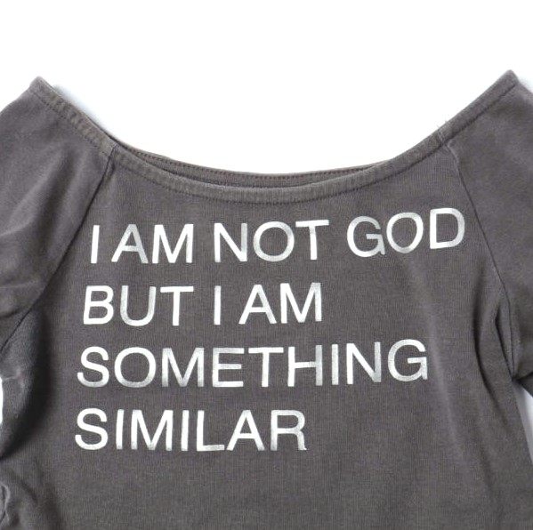 プレイング Not God Top コットン長袖Tシャツ