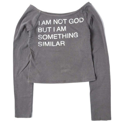 プレイング Not God Top コットン長袖Tシャツ