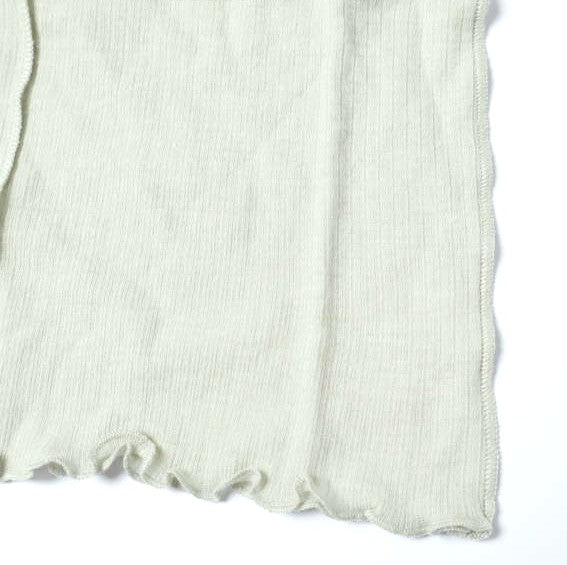 ベースレンジ NEHRU LONG SLEEVE TEE Organic Cotton Lace Fine Wool トップス