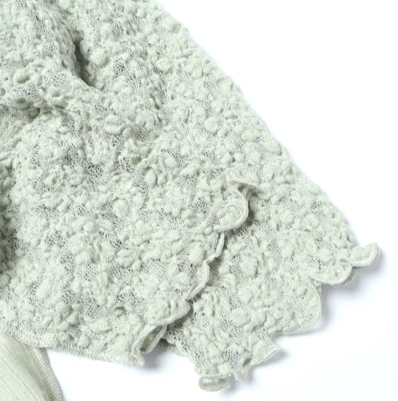 ベースレンジ NEHRU LONG SLEEVE TEE Organic Cotton Lace Fine Wool トップス