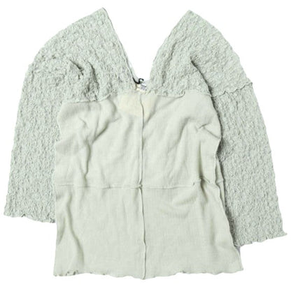 ベースレンジ NEHRU LONG SLEEVE TEE Organic Cotton Lace Fine Wool トップス