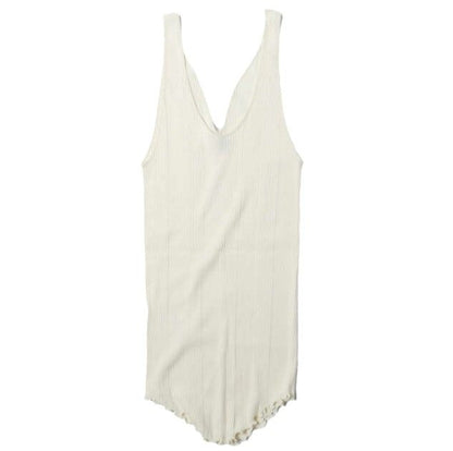 ハクジ Random Rib Tanktop コットンシルクタンクトップ