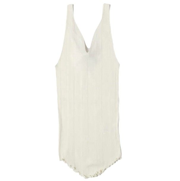 ハクジ Random Rib Tanktop コットンシルクタンクトップ