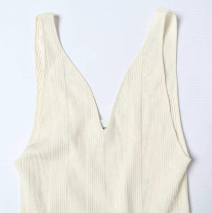 ハクジ Random Rib Tanktop コットンシルクタンクトップ