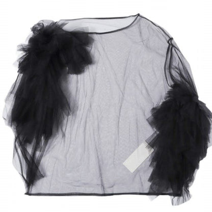 マージ Tulle Asymmetric Decorativeプルオーバー