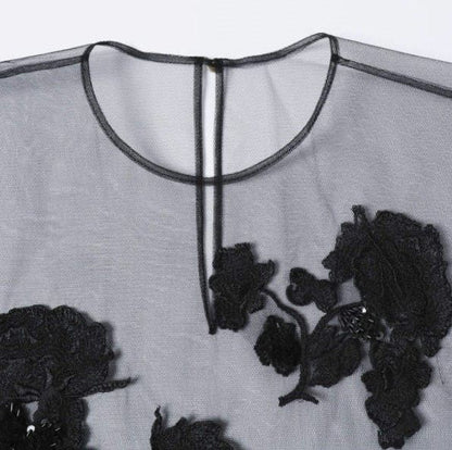 マージTulle Embroideryプルオーバー
