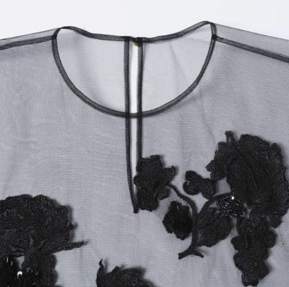 マージTulle Embroideryプルオーバー