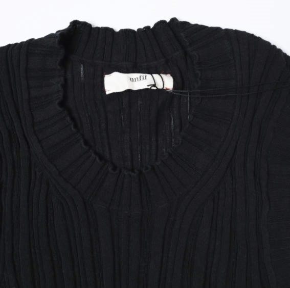 アンフィル high twist cotton リブノースリーブトップス