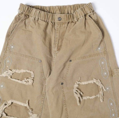 ダンケシェーン STUDS W-KNEE DUCK SHORTS コットンショーツ