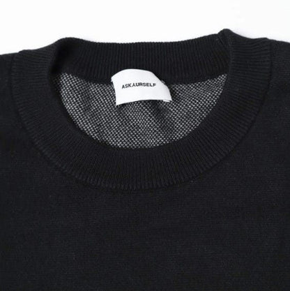 アスクユアセルフ Knit Mesh Long Sleeve Jersey ニットトップス